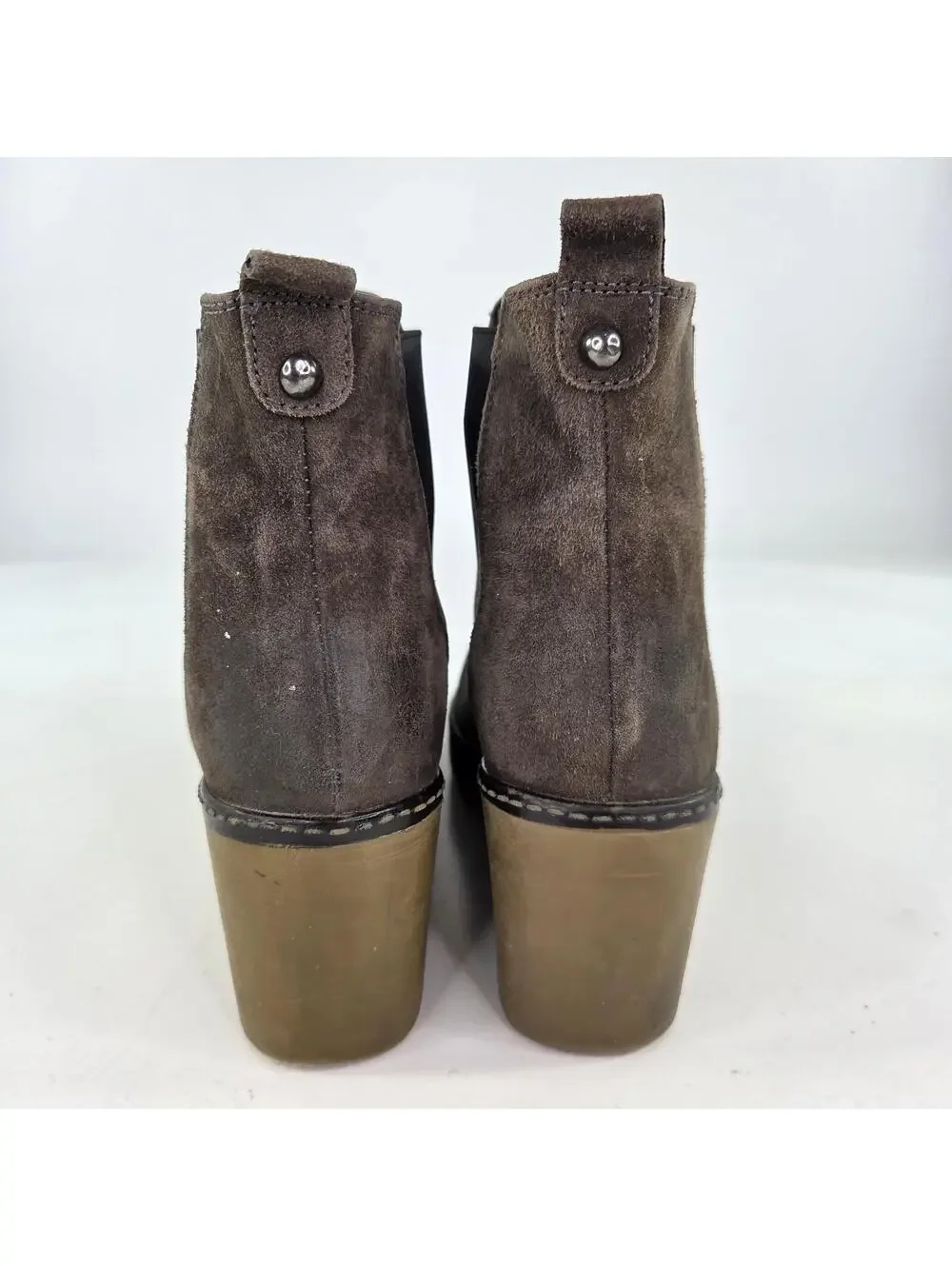Diba True Nir Vana women's ankle boots US 10 tan suede Chelsea Wedge Booties
